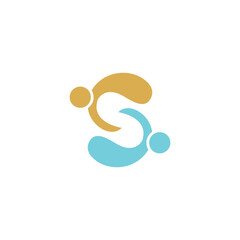 S People Logo Design. Letter S Icon Human