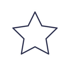 Obraz premium Outline of a five-pointed star in black on a white background.