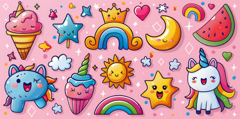 Kawaii Unicorn Stickers