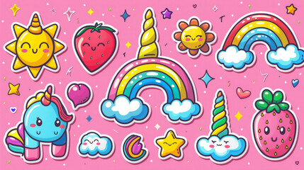 Kawaii Unicorn Stickers