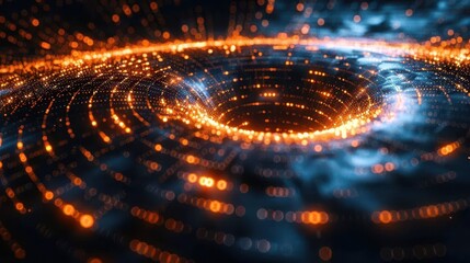 Black hole computer with golden event horizon, data singularity,