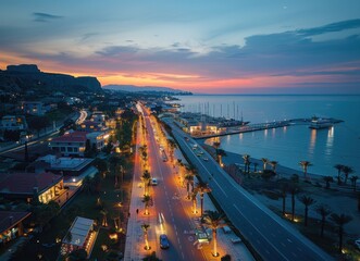 Coastal Cityscape at Dusk