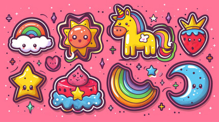Kawaii Unicorn Stickers