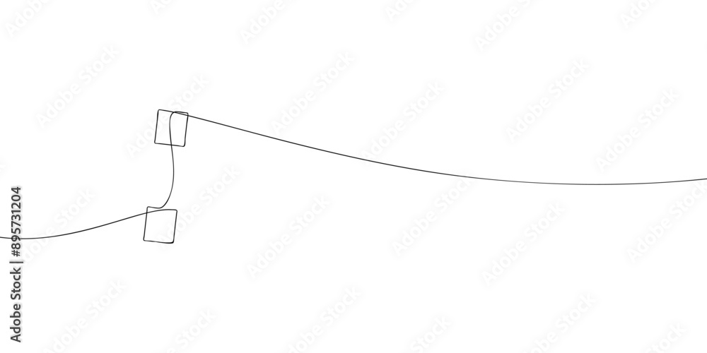 Poster a single line drawing of a colon. continuous line colon symbol icon. one line icon. vector illustrat