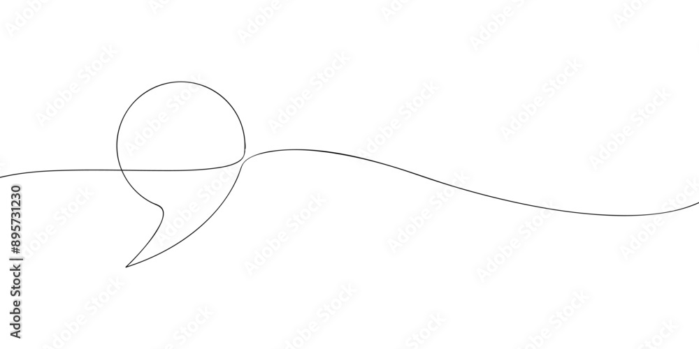 Poster a single line drawing of a comma symbol. continuous line comma icon. one line icon. vector illustrat