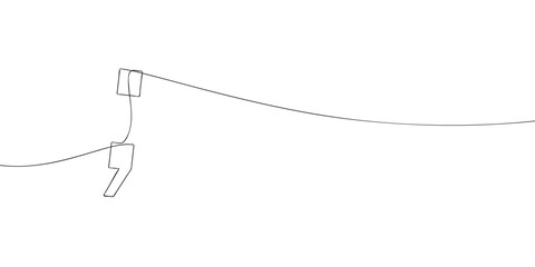 A single line drawing of a semicolon. Continuous line semicolon symbol icon. One line icon. Vector illustration.