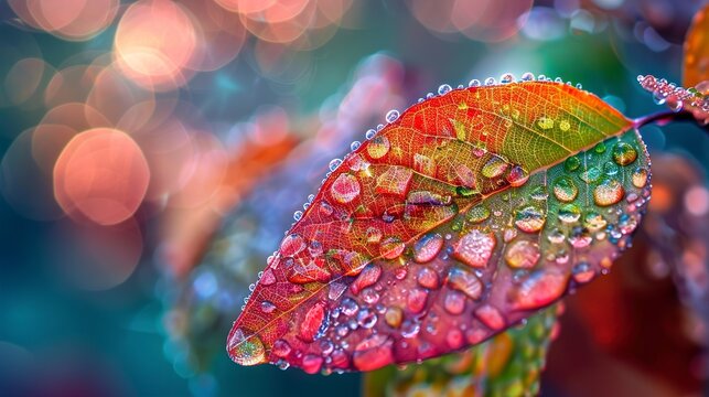 A photo fresh dew on fragile leaf nature beauty