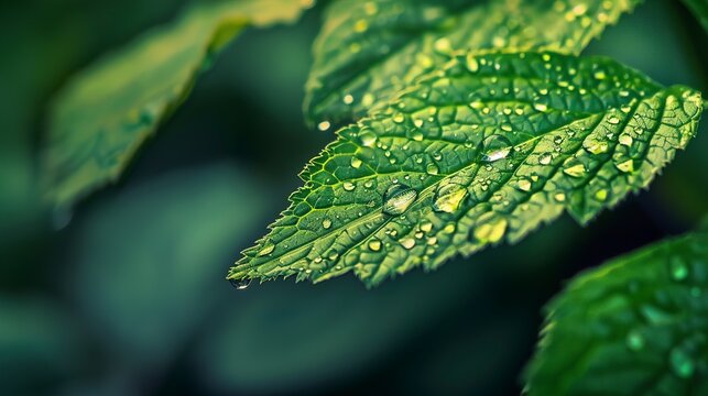 A photo fresh dew on fragile leaf nature beauty