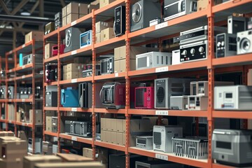 A Household appliances and electronic in cardboard