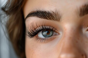Fototapeta premium Stunning portrait of a beautiful woman with dramatic mega volume lash extensions...