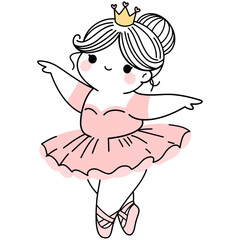 Cute Chubby Ballerina Princess Illustrations Collection of adorable chubby ballerina princess