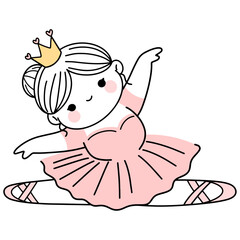 Cute Chubby Ballerina Princess Illustrations Collection of adorable chubby ballerina princess