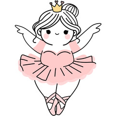 Cute Chubby Ballerina Princess Illustrations Collection of adorable chubby ballerina princess