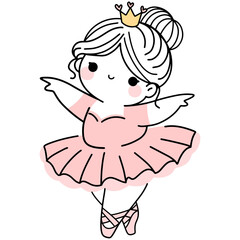 Cute Chubby Ballerina Princess Illustrations Collection of adorable chubby ballerina princess