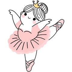 Cute Chubby Ballerina Princess Illustrations Collection of adorable chubby ballerina princess