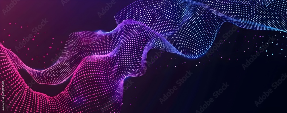Poster abstract line art background with digital data and connection dots, vector illustration of abstract 