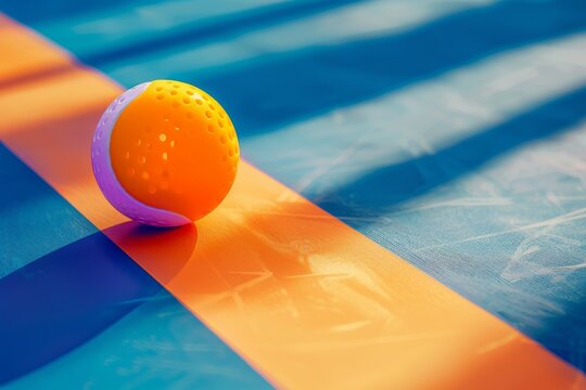 Vibrant top view of a clay tennis court during a high-stakes game, tennis balls in motion, dramatic studio lighting emphasizing texture. Beautiful simple AI generated image in 4K, unique.