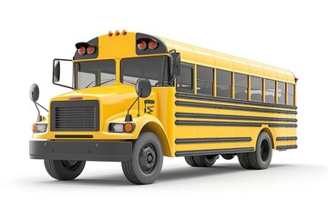 A School bus isolated on white background.