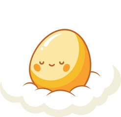 Obraz premium Cozy egg slumbers peacefully among fluffy clouds. 