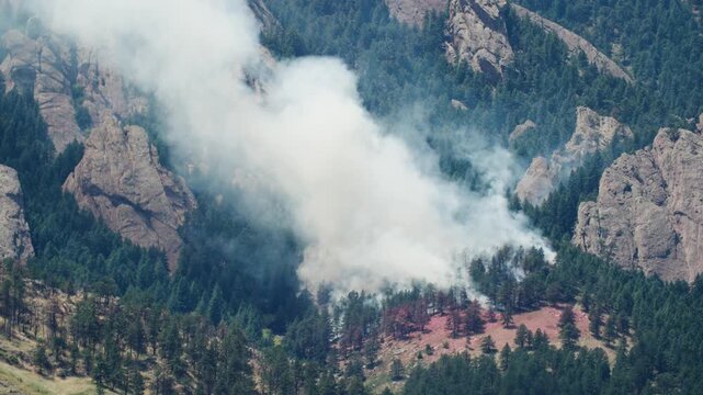 Smoke from Wildfire on Front Range of Colorado, Wildfire in Boulder, Mountain FIre