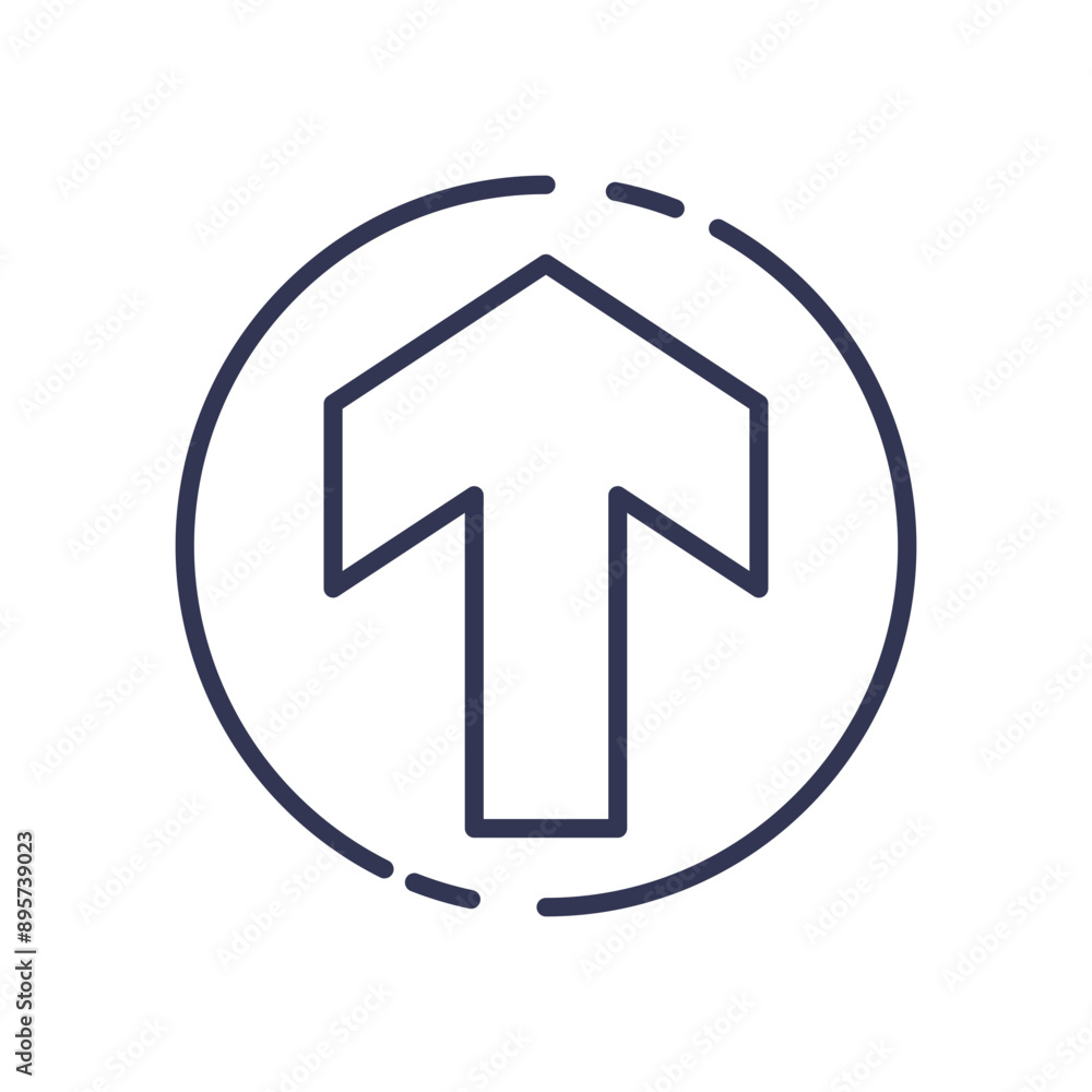 Poster a simple upward arrow icon enclosed in a circle, indicating direction or progress.