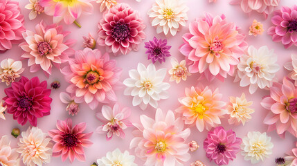 Dahlia flower pattern background illustration