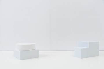 Minimalist White Geometric Shapes on a Plain Background