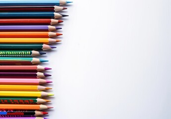 Fototapeta premium color pencils on white background
