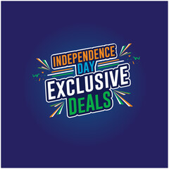 Independence Day Exclusive Deals Logo Unit Vector Design. Special Discount, Sale, Offer Logos