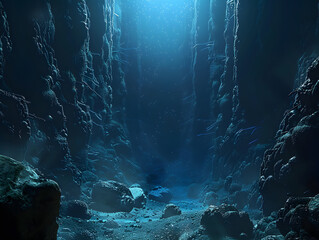 Deep sea trench background illustration