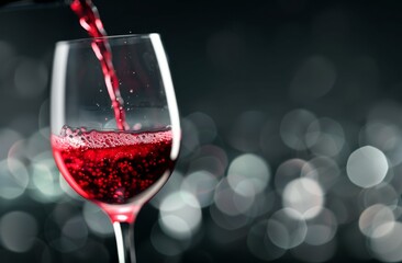 Red Wine Pouring Into Glass