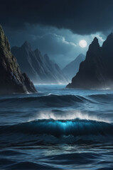 Naklejka premium Ocean waves.