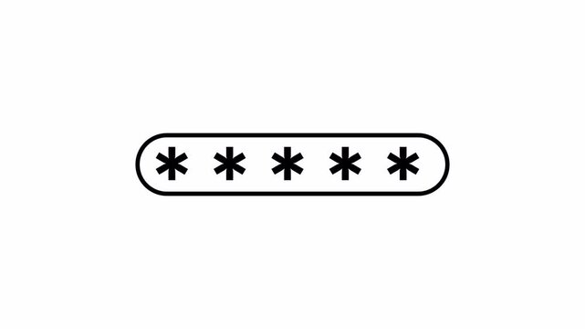 right password lock  icon on white background, unlocked password notification, concept of login animation