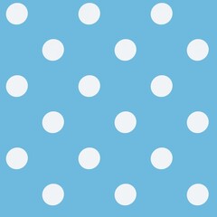 Seamless texture with birds, feathers and dots, various small elements, in blue cream and brown colors.