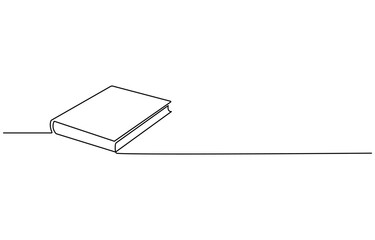 book opening page one line drawing continuous educational concept vector illustration for simplicity decoration and copy space, The book is drawn with one line. Modern outline doodles of an open book.