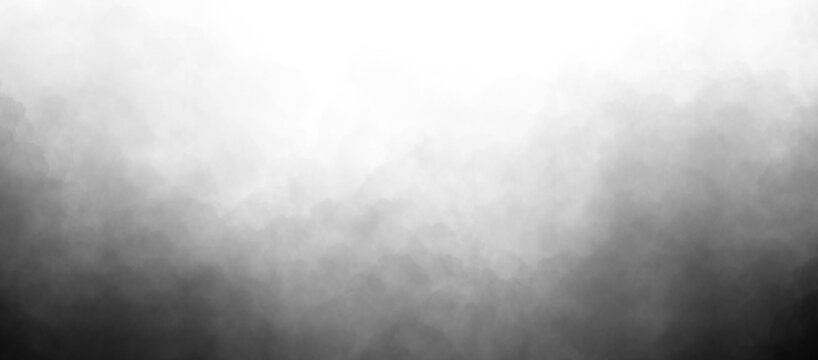 Dark smoke texture overlays isolated on transparent background. Smoke texture design element. Rising black fog border. Mist or smog special effect. Ideal for creative design and advertising