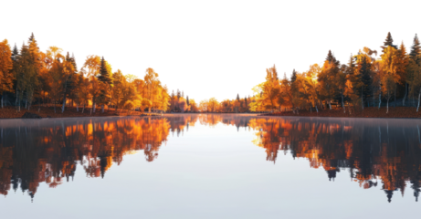 PNG Serene autumn lake reflection