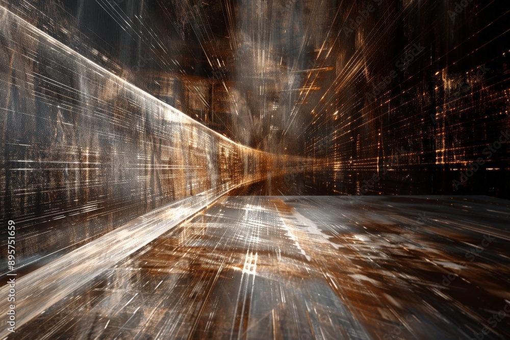 Aufkleber This captivating abstract image depicts dynamic motion with light and shadow elements, creating a futuristic and energetic digital art piece with intricate visual layers.