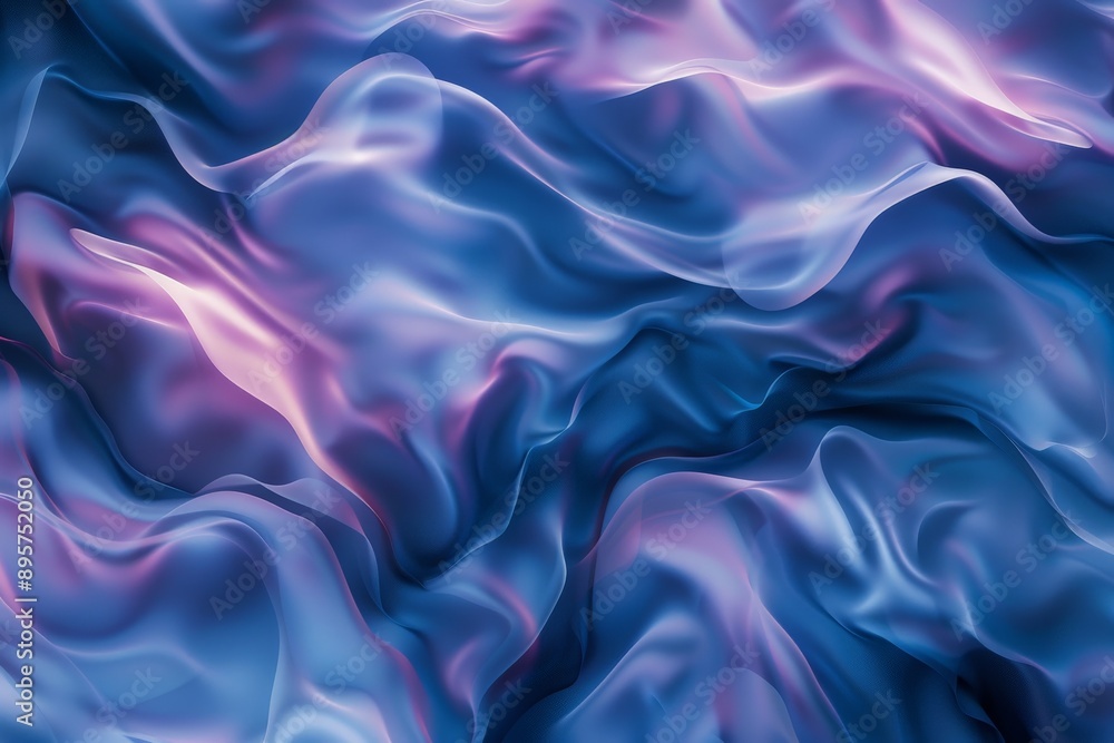Poster this image features a fluid, flowing abstract design with the colors blue and purple, representing w
