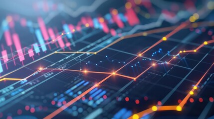 Financial chart illustrating economic trends and analysis, emphasizing datadriven insights with a sleek style