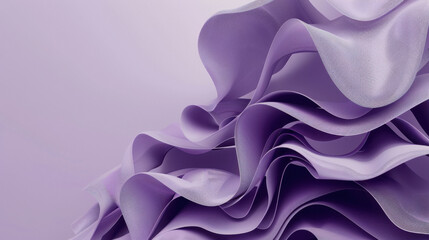 Obraz premium 3d render of an papers abstract composition with swirling edges in the air, purple colors, solid background