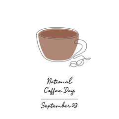 line art of National Coffee Day good for National Coffee Day celebrate. line art.