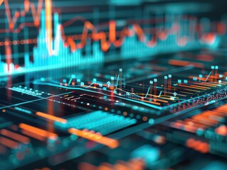 Fototapeta premium Financial chart illustrating investment growth and portfolio returns, emphasizing datadriven insights with sleek visuals