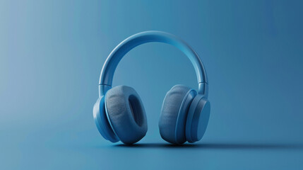 headphone on blue background