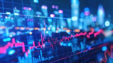 Fototapeta premium Financial chart illustrating economic trends and analysis, emphasizing datadriven insights with a sleek style