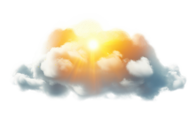 PNG  Sunlight through fluffy clouds