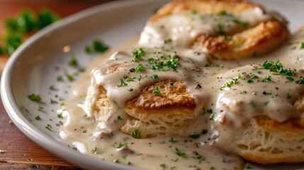 Two cinnamon rolls in white sauce served on a plate.