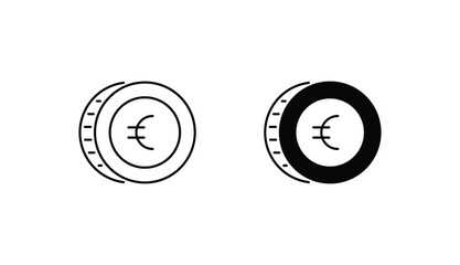 Euro icon design with white background stock illustration