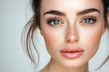 Fototapeta premium Stunning portrait of a beautiful woman with dramatic mega volume lash extensions...