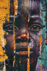 Fototapeta premium A haunting portrait of a child amidst disrepair and hardship, symbolizing the plight of underprivileged youth.